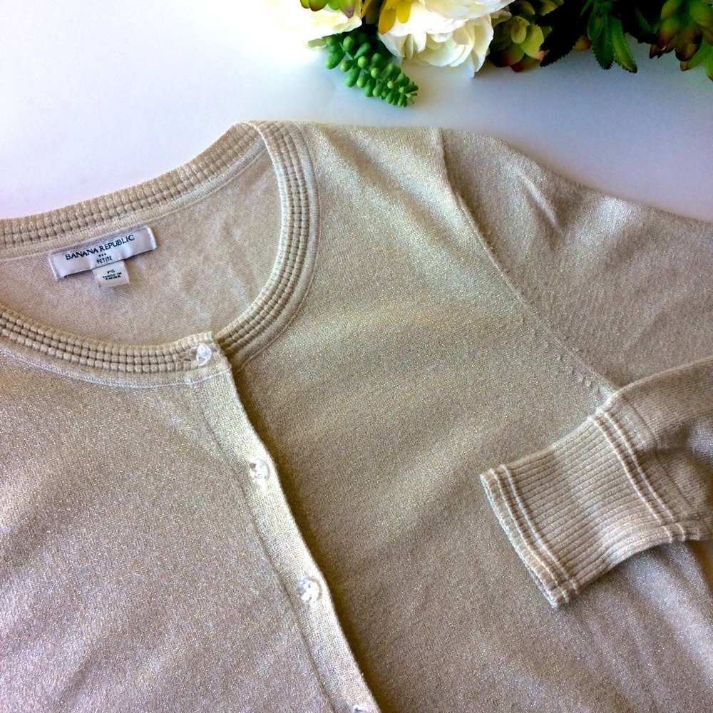 Banana Republic Gold Shimmer Cardigan <SP>